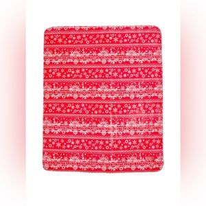NWT Victoria Secret Plush Fleece Blanket - Red & White - One Size